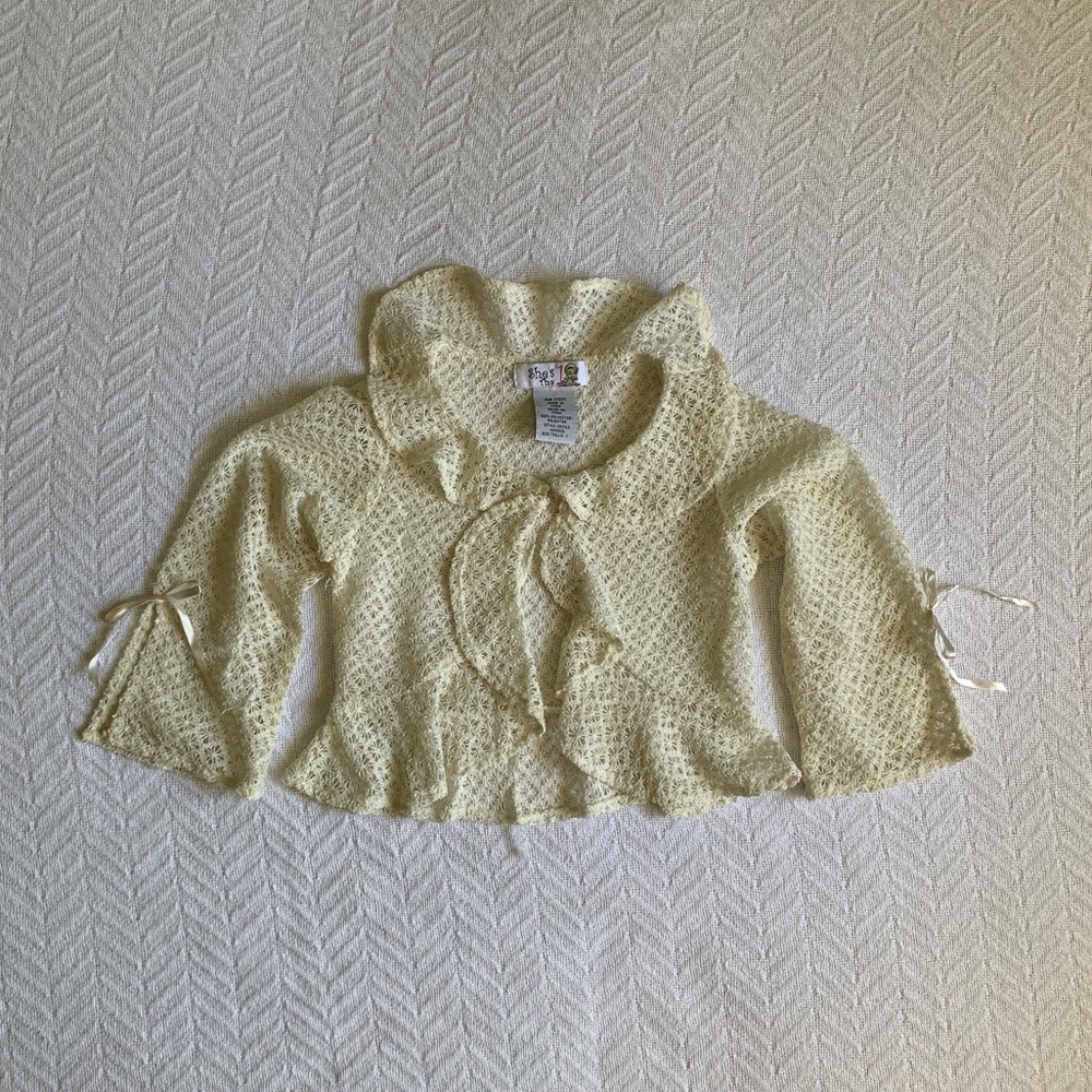 She’s The 1 Coquette Jacket Beige Cottagecore‎ Prairiecore Vintage Y2K Lace